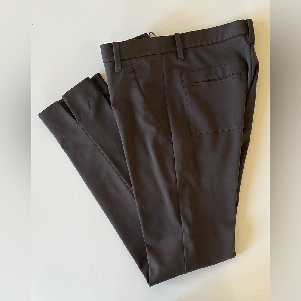 Jil Sander dark taupe cotton blend jersey slim pants. Like new. Size 36